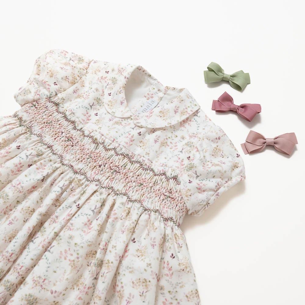 Amaia Kids - Moohren dress - Baby pink floral アマイアキッズ