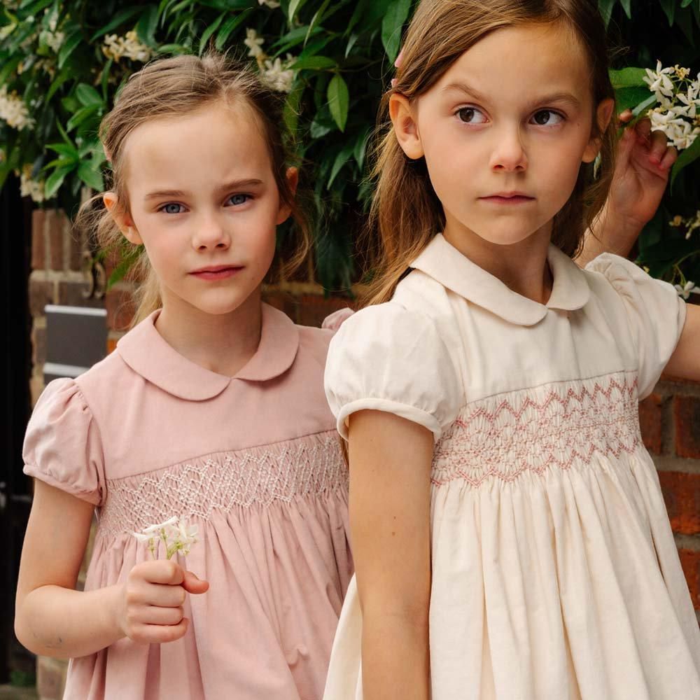 Amaia Kids - Melly dress - Pink corduroy アマイアキッズ