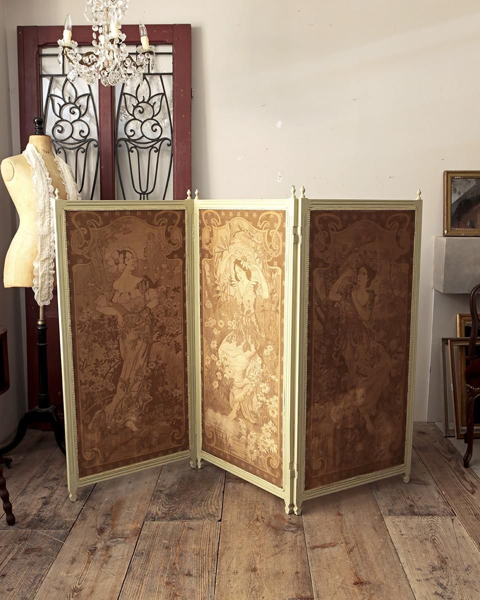 フランスアンティーク ファブリック パーテーションパネル | Antiques