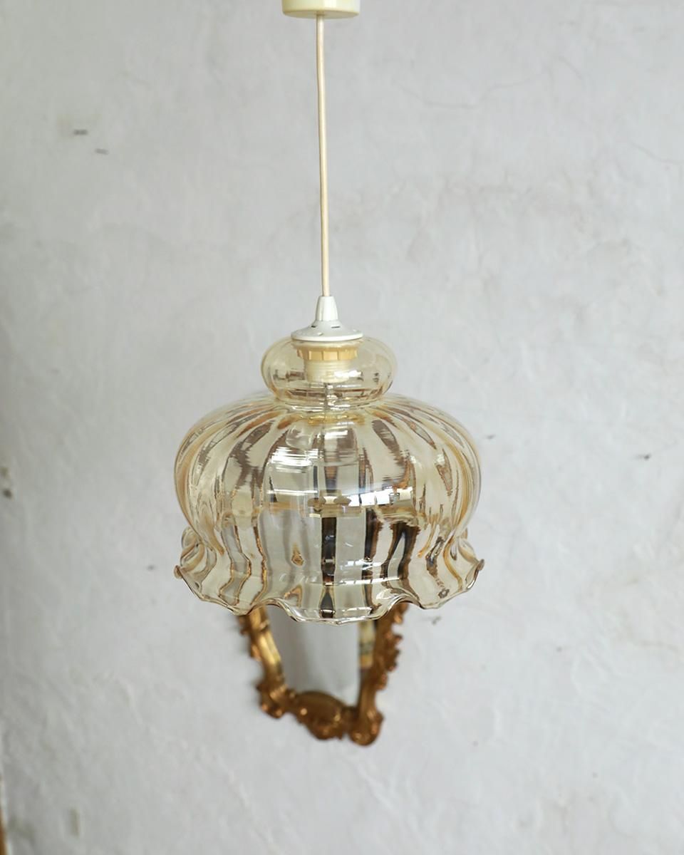 フランスアンティーク ガラスシェードランプ ペンダントランプ