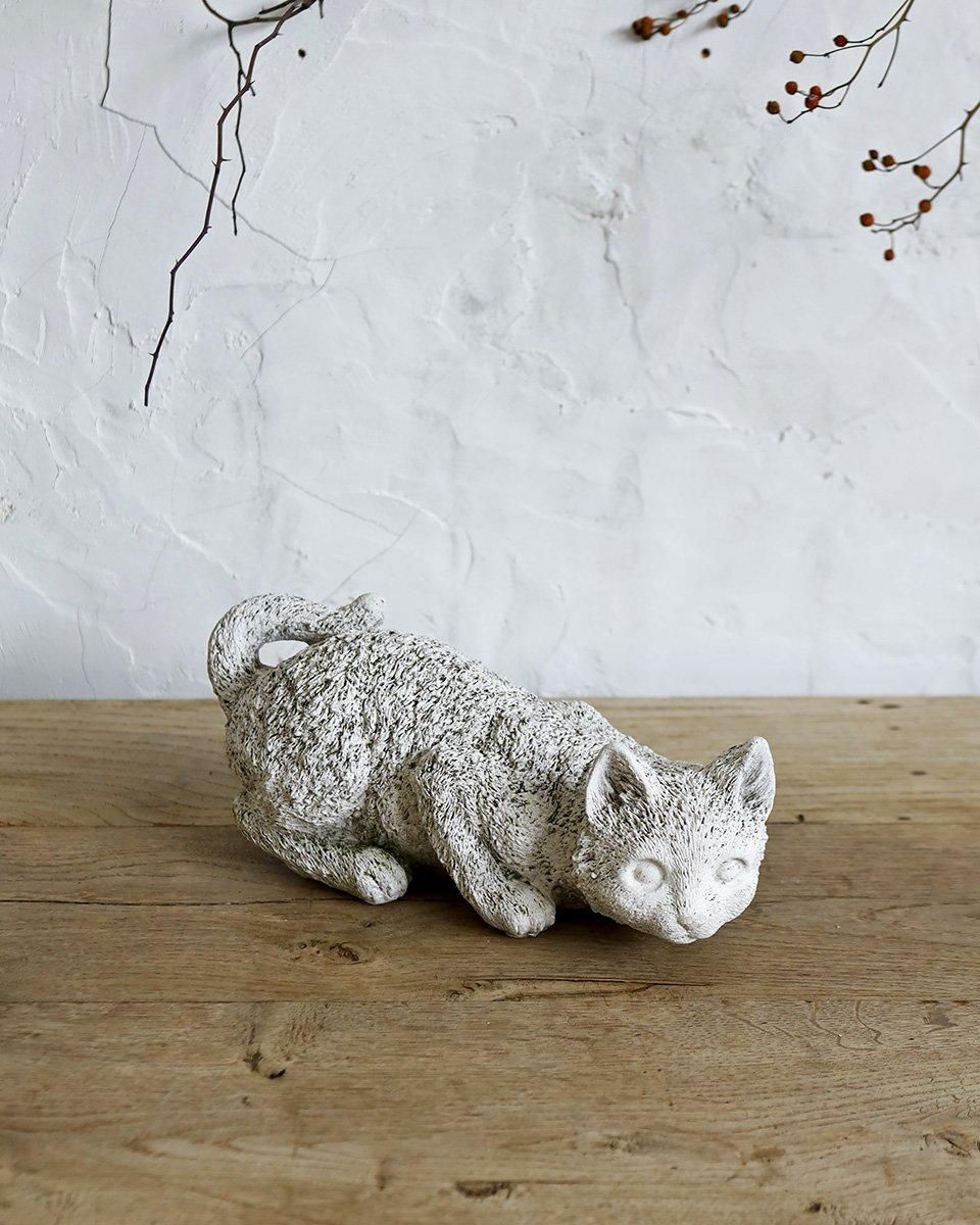 フランスアンティーク ネコの石像（ガーデニングオブジェ）.3