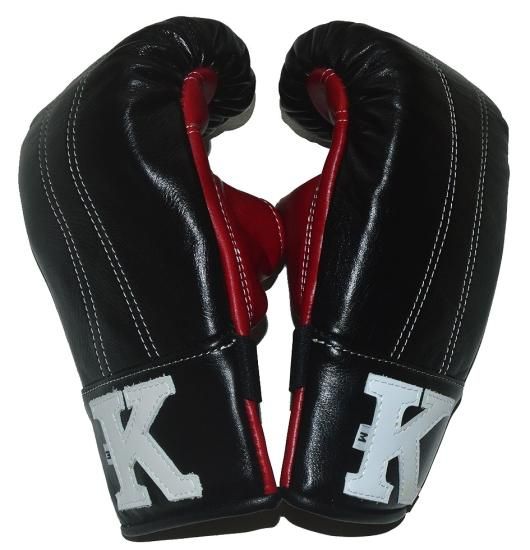K 本革製パンチンググローブ | ブラック×レッド - ムエタイインフォ
