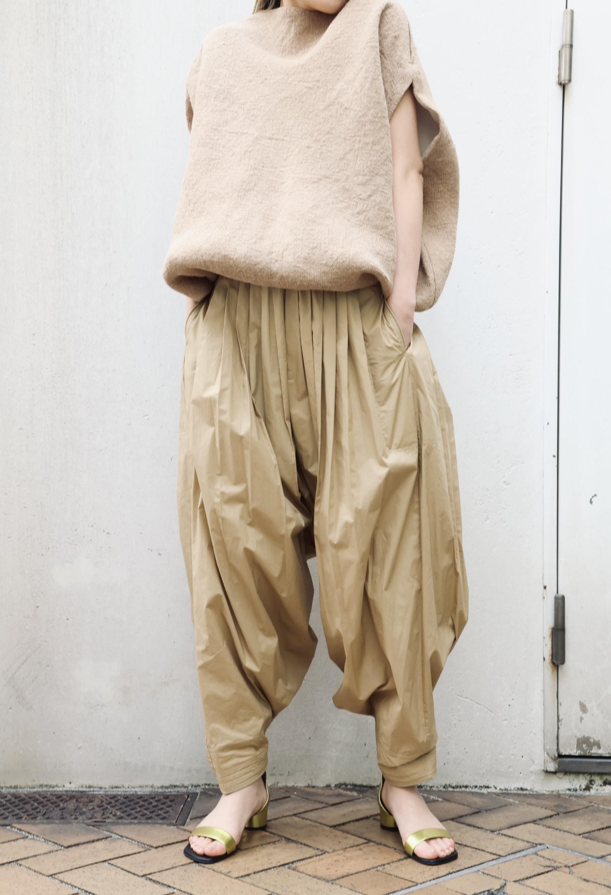 FUMIKA UCHIDA： COATED BALLOON PANTS - BEIGE - ORANN ONLINE SHOP
