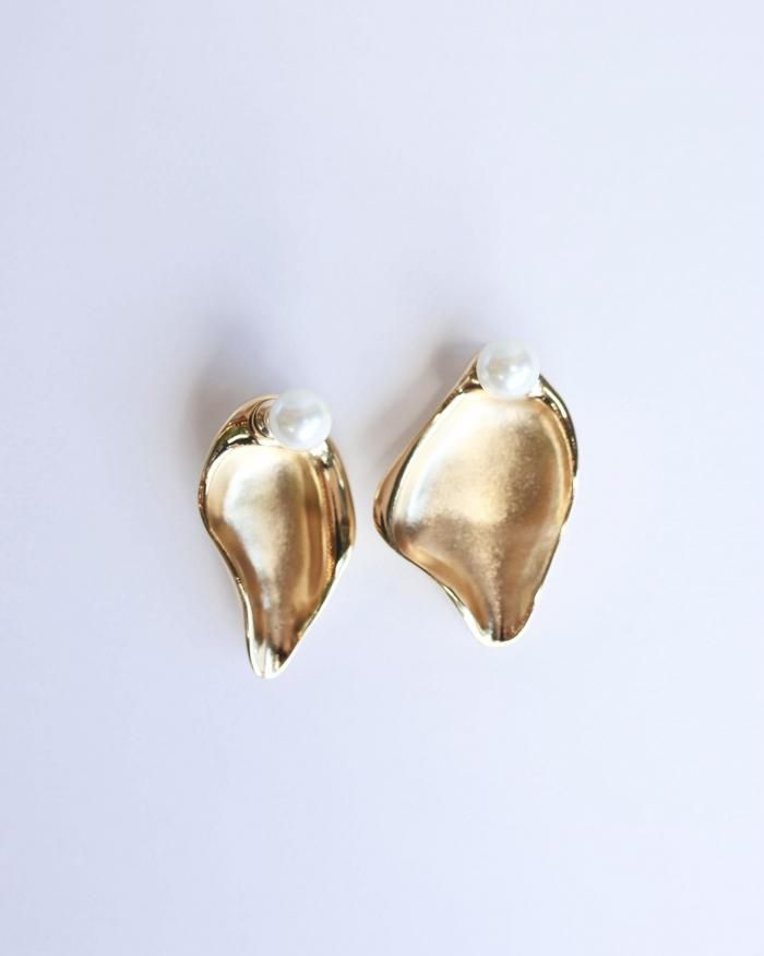 Mame Kurogouchi：Organic motif Brass Earrings - GOLD - ORANN