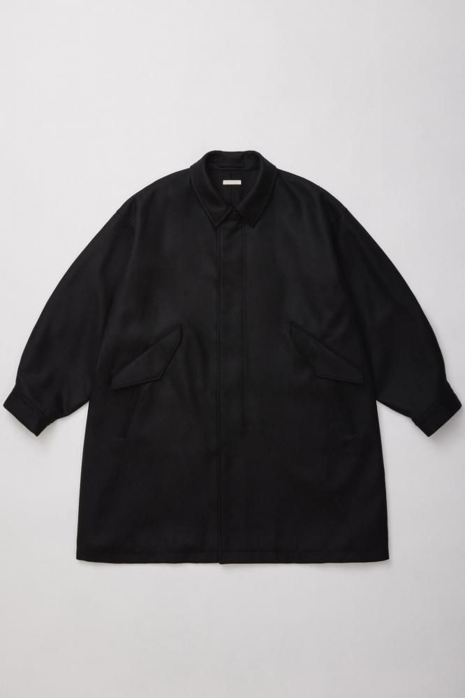SUPER FINE LIGHT MELTON B/C FIELD COAT(BLACK) - H-L