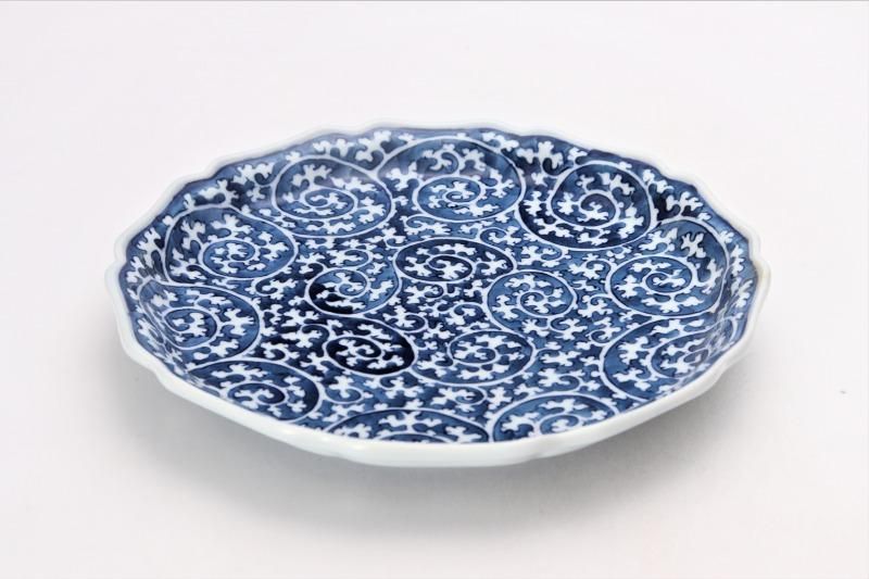 亮秀窯 染付唐草 8寸皿