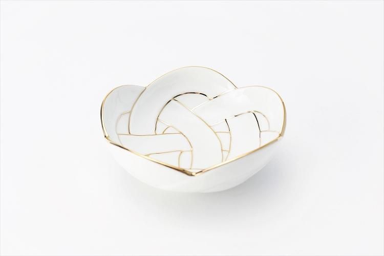 田清窯 太白金線梅結び小鉢