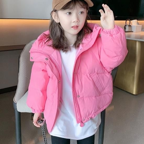 ボンポワン ピンク ダウンコート 18m フード付き 冬 80 ダウン