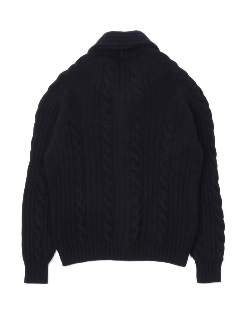 ケーブル編みショールカラーカーディガン 031-2421515｜William Lockie