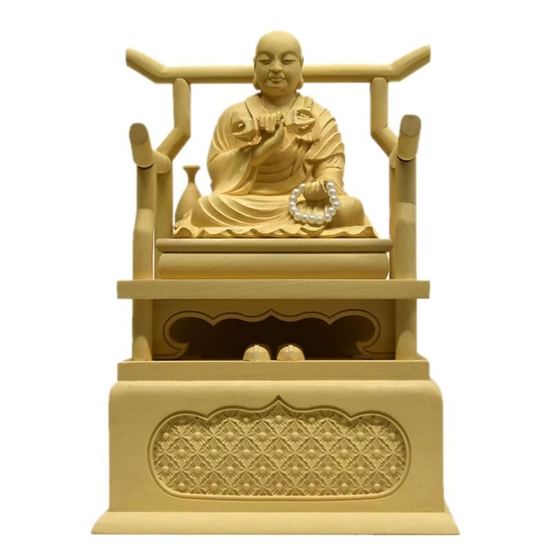 弘法大師（空海） 柘植 坐2.0寸