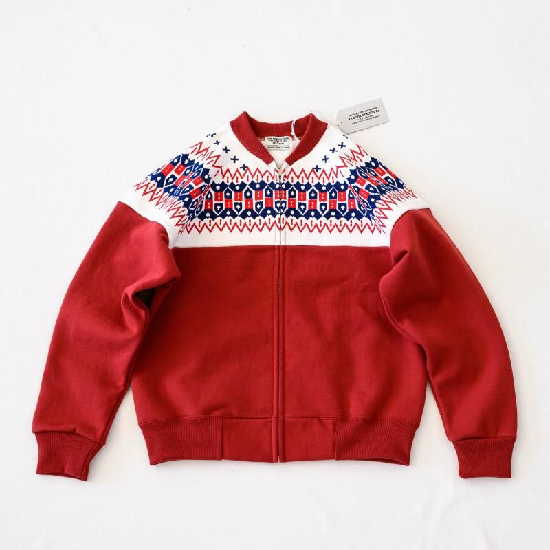 50's Snow pattern Full Zip Sweatshirt