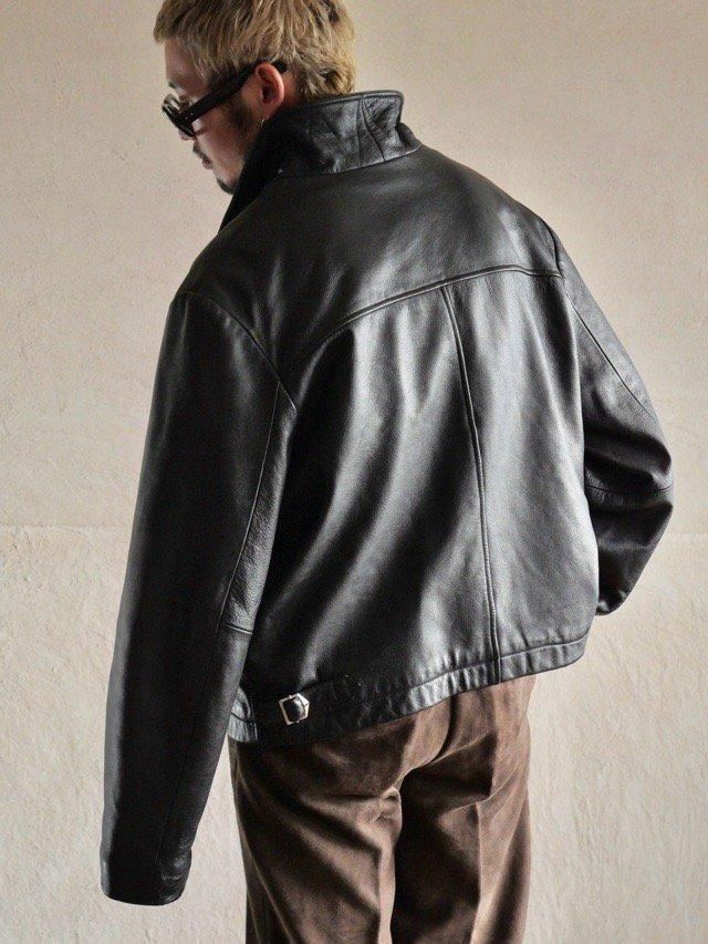 90~00's ROUNDTREE & YORKE Leather Blouson, Black - Vintage & Archive