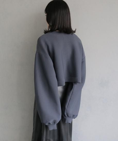 前後2WAYショート丈ニットカーディガン FRONT AND BACK 2WAY SHORT