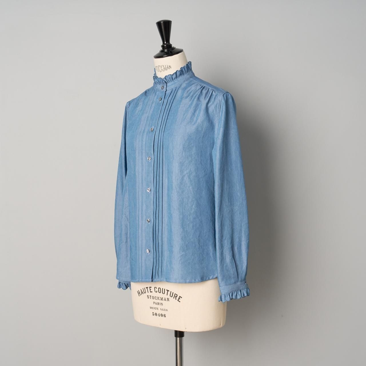 SINMEスカラエンブロイダリーシャツデニム - Pale Jute