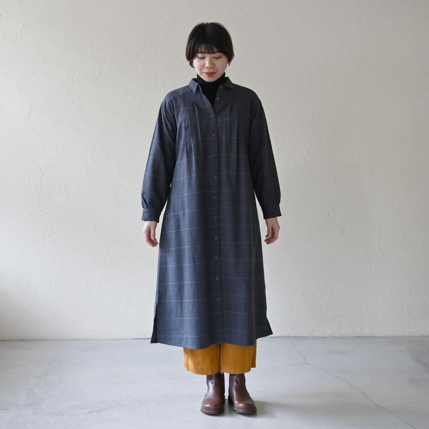 グレンチェックシャツワンピース - 【シサム工房 公式OnlineStore