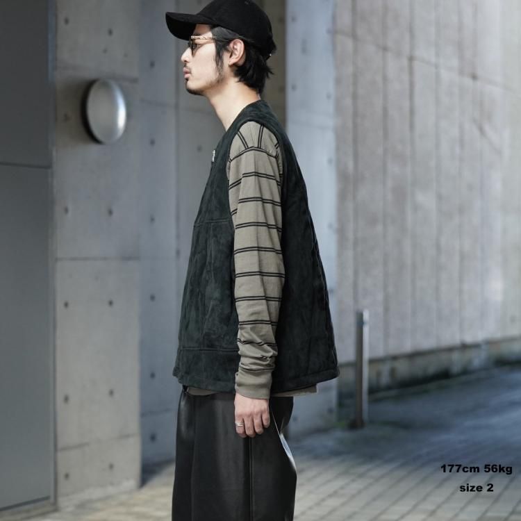 シーシーユー CCU 24aw キルテッドベスト カウレザー QUILTED VEST