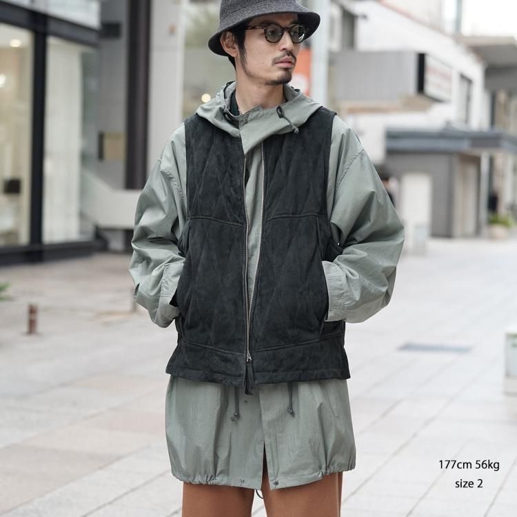 シーシーユー CCU 24aw キルテッドベスト カウレザー QUILTED VEST