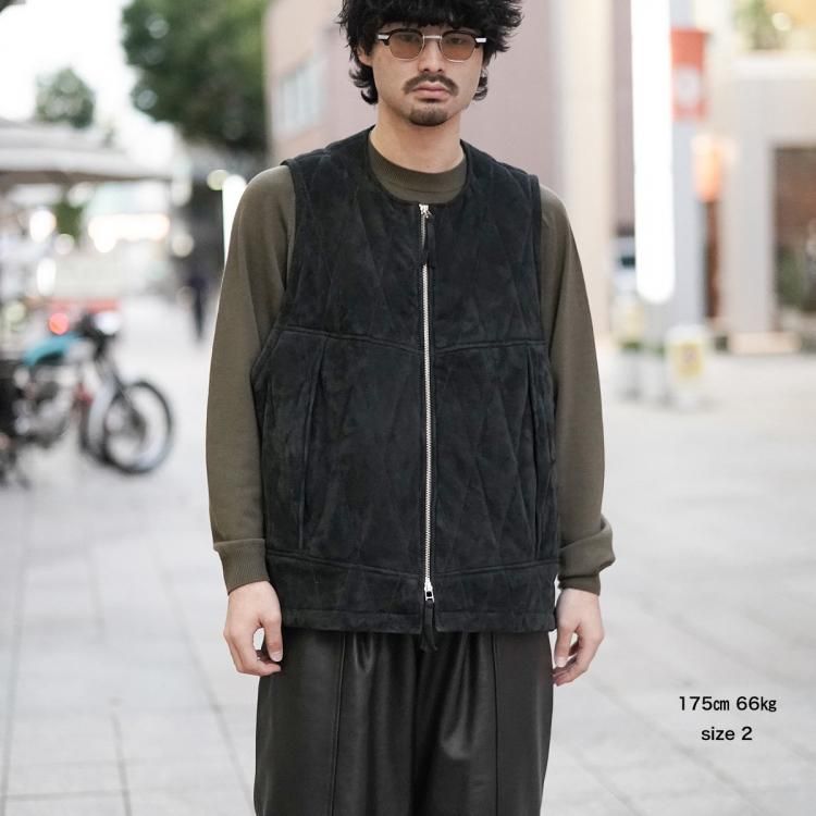 シーシーユー CCU 24aw キルテッドベスト カウレザー QUILTED VEST