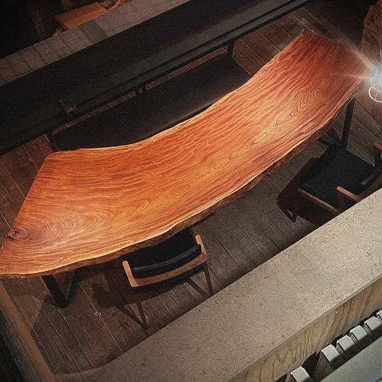 ☆国産欅の一枚板※加工済 レジン/テーブル/無垢材/天板/DIY/穴あき 欅