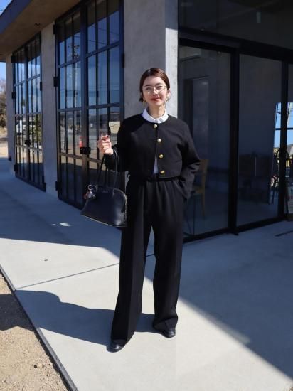 wide twill pants“BLK” - ëpa