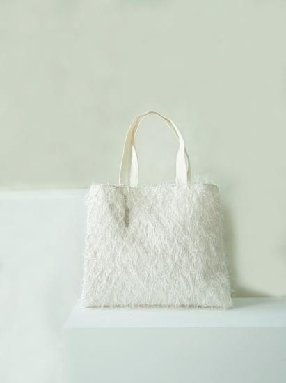 ご予約 フリンジトート アイボリー M - charmantsac