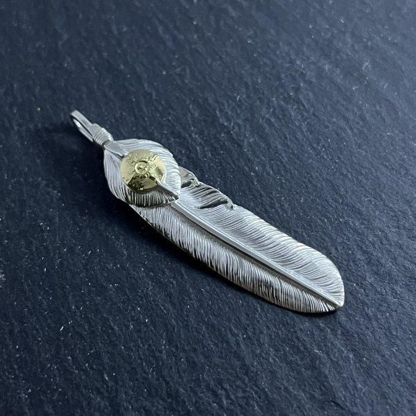 ファーストアローズ K18付ハートフェザー付 フェザー(L)ペンダント