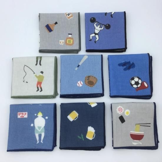 メンズ ガーゼタオルハンカチ | どの柄にするか迷ってしまうユニークな