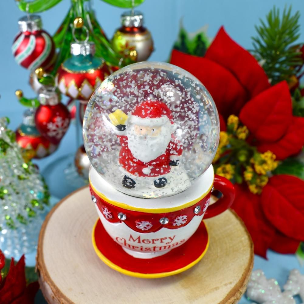 クリスマスガラス細工｜X'masスノードーム：ティーカップ｜フォー