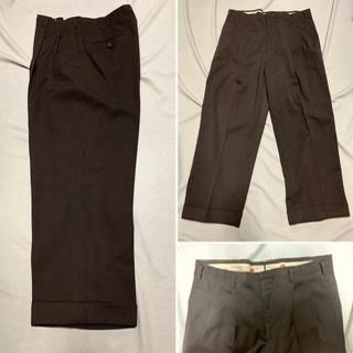 40s 50s チョコレートブラウン ギャバジン スラックス ヴィンテージ