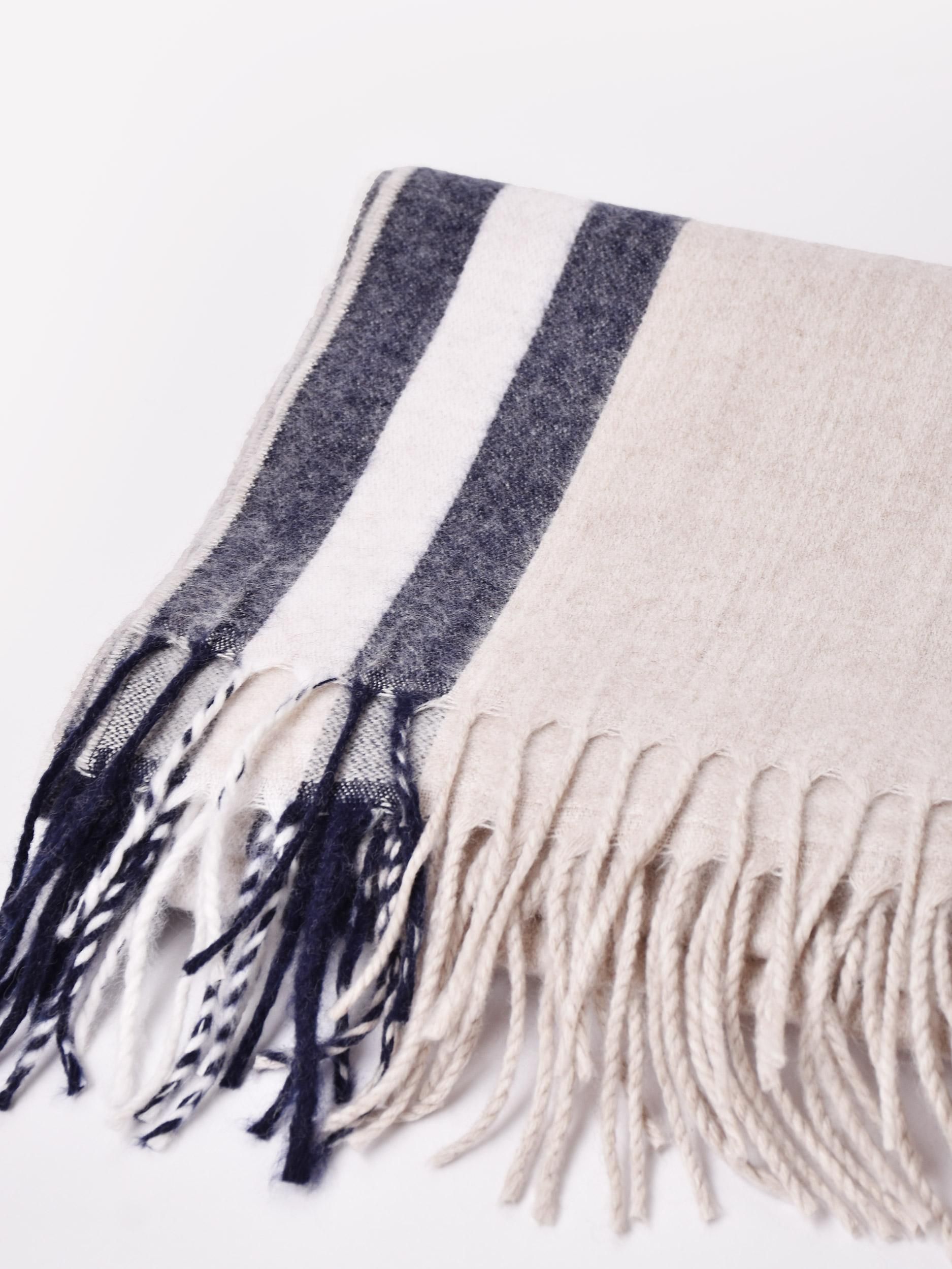 ストライプ マフラー | アイボリー - 古着屋グレープフルーツ ムーン