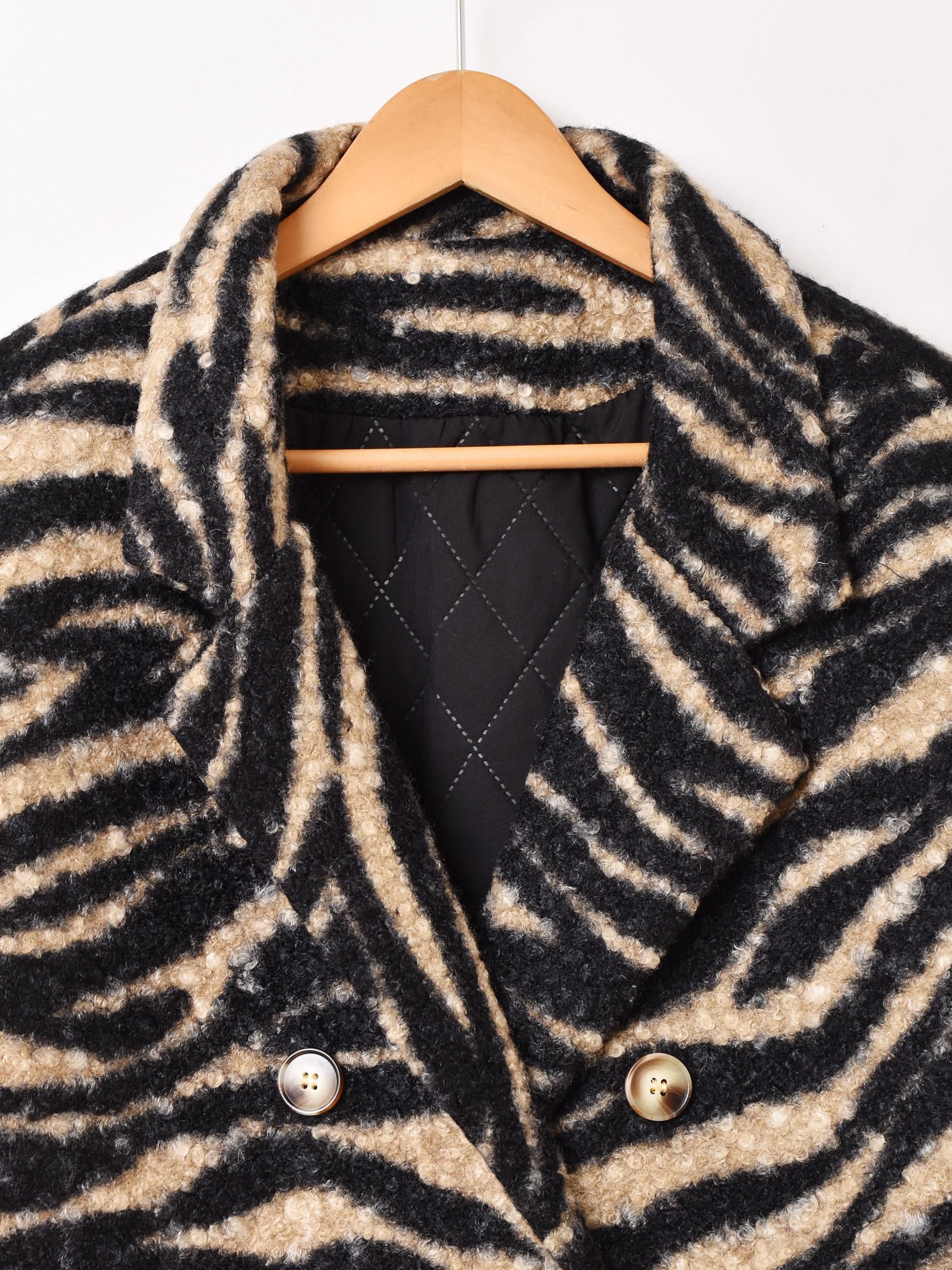 ゼブラ柄ショートコート | Meridian - 古着屋グレープフルーツ ムーン