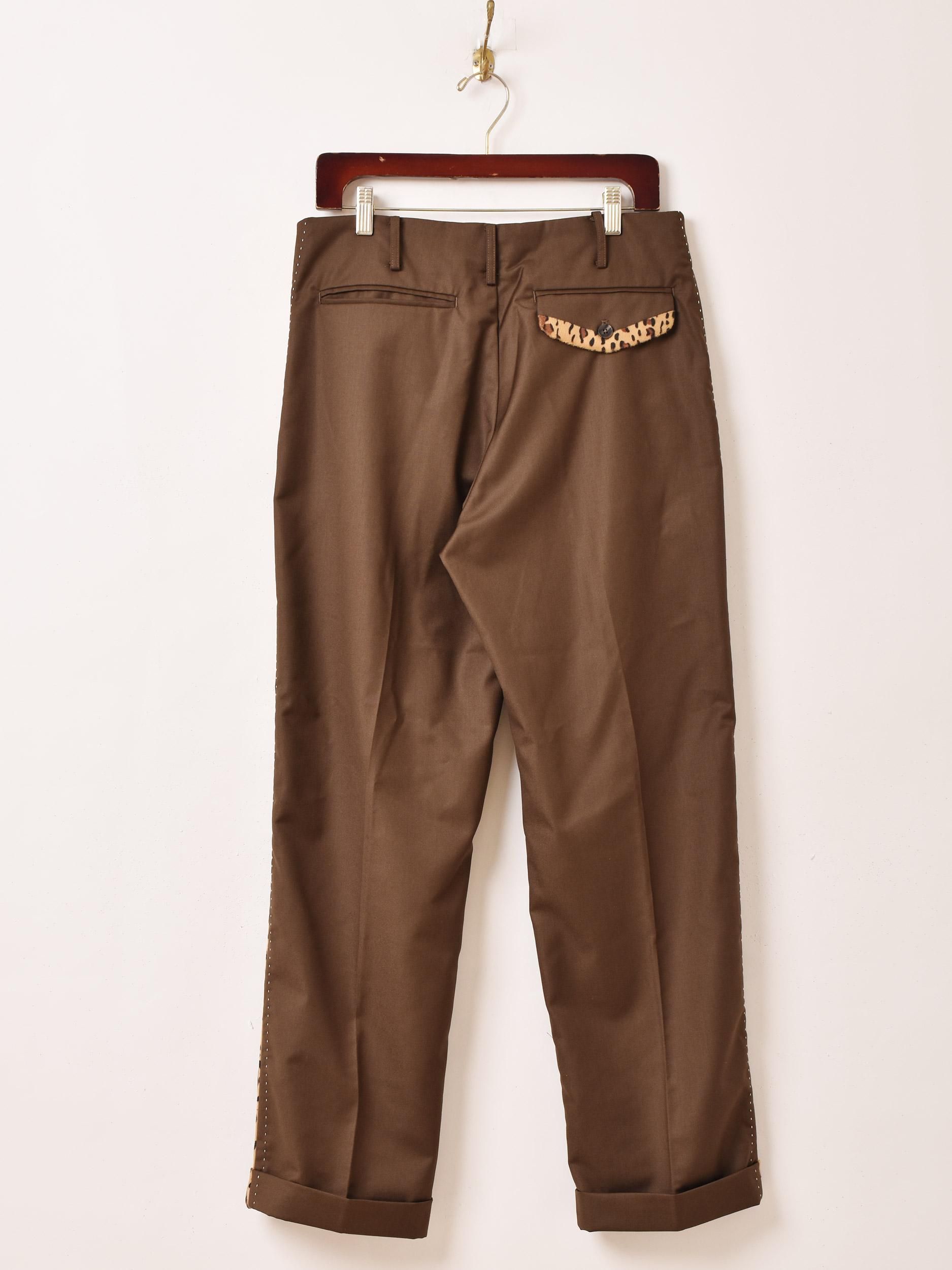 2色展開】「Backers」レオパードライン ロカビリーパンツ ブラウン