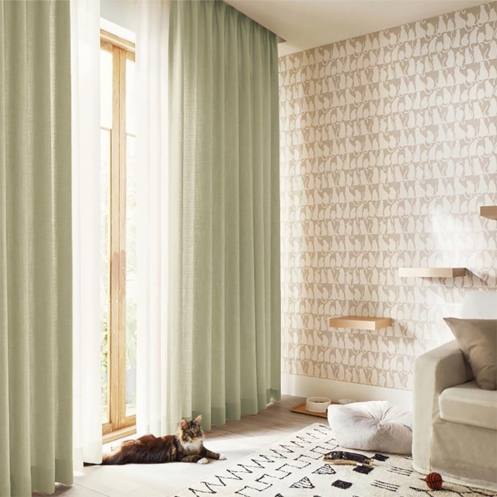 サンゲツ オーダーカーテン アイボリー 防炎カーテン 2600x2730mm