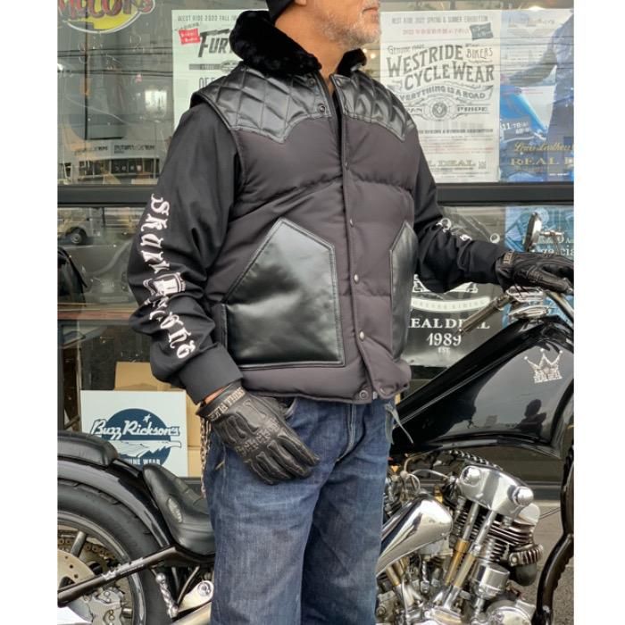 SKULL FLIGHT スカルフライト】ベスト / LEATHER DOWN VEST：SFV21ｰ001