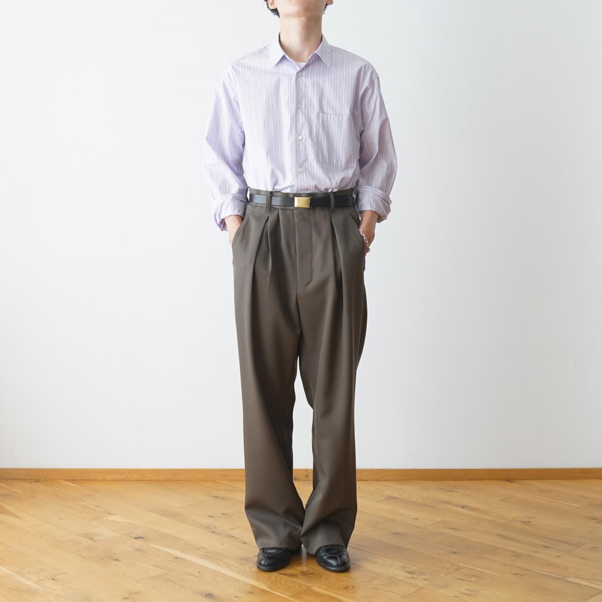 The CLASIK / ザ クラシック】 INVERTED PLEATS TROUSER - KHAKI