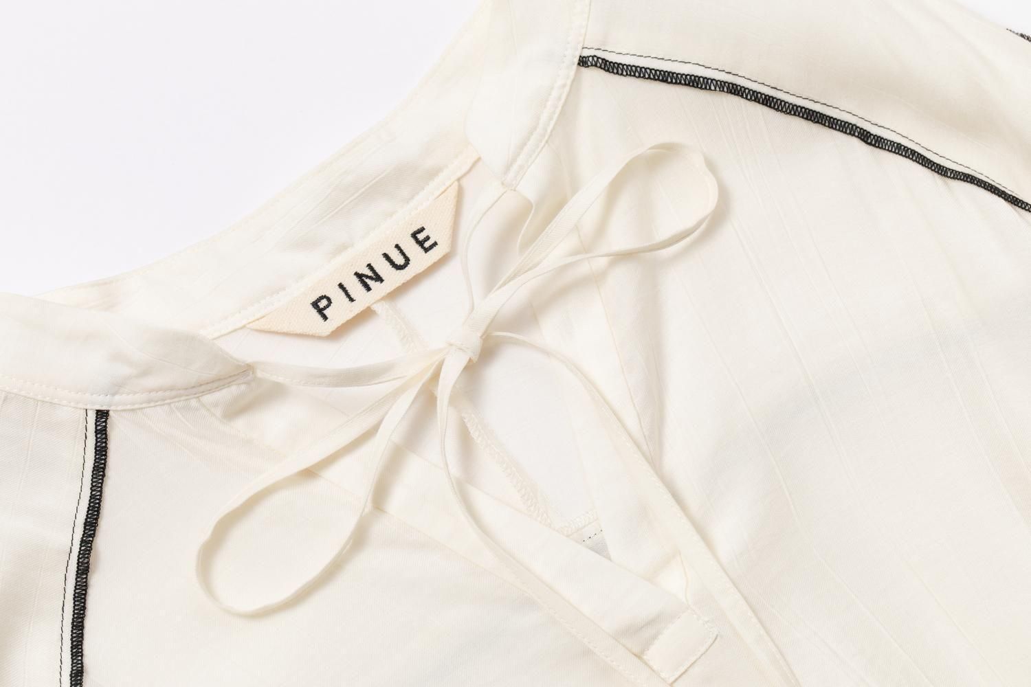 バイカラーラインワンピース（WHITE） - PINUE