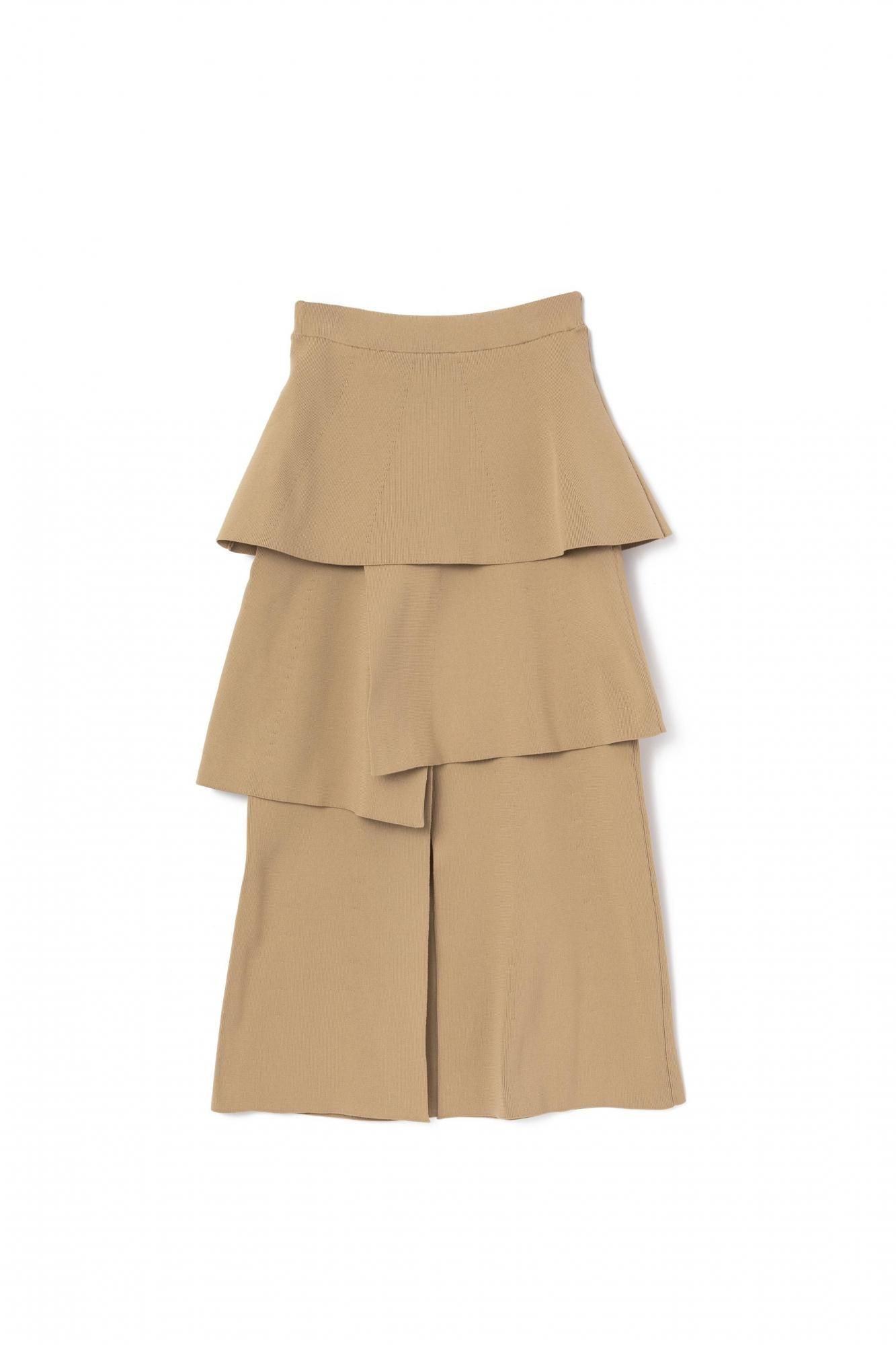 ニットティアードスカート（BEIGE） - PINUE