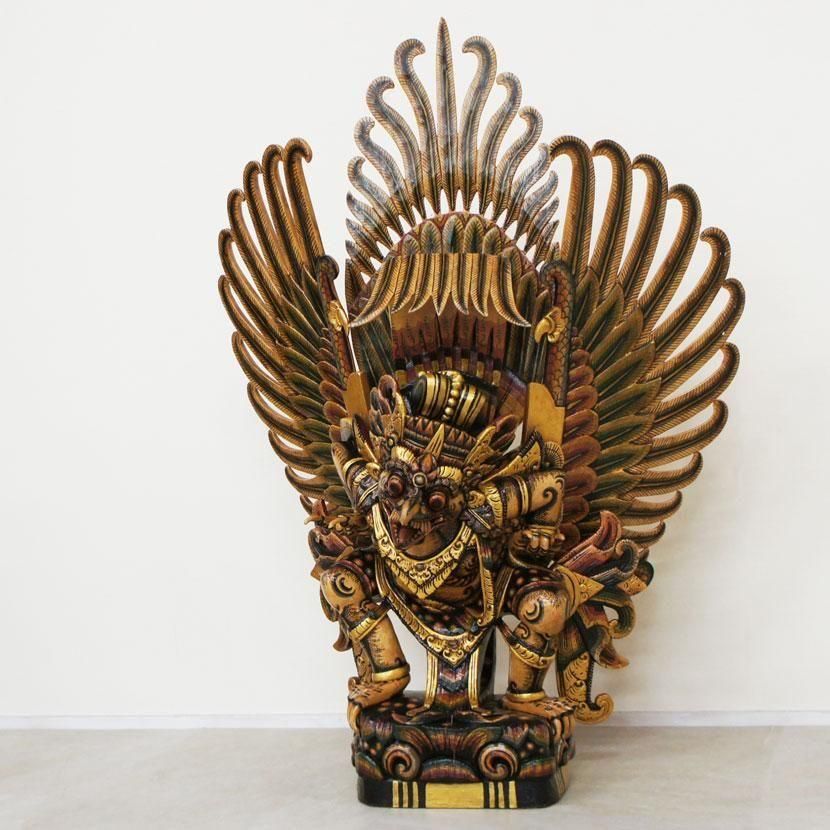 高さ110cm！ 特大ガルーダ像 彩色木彫り インドネシア バリ島 高さ
