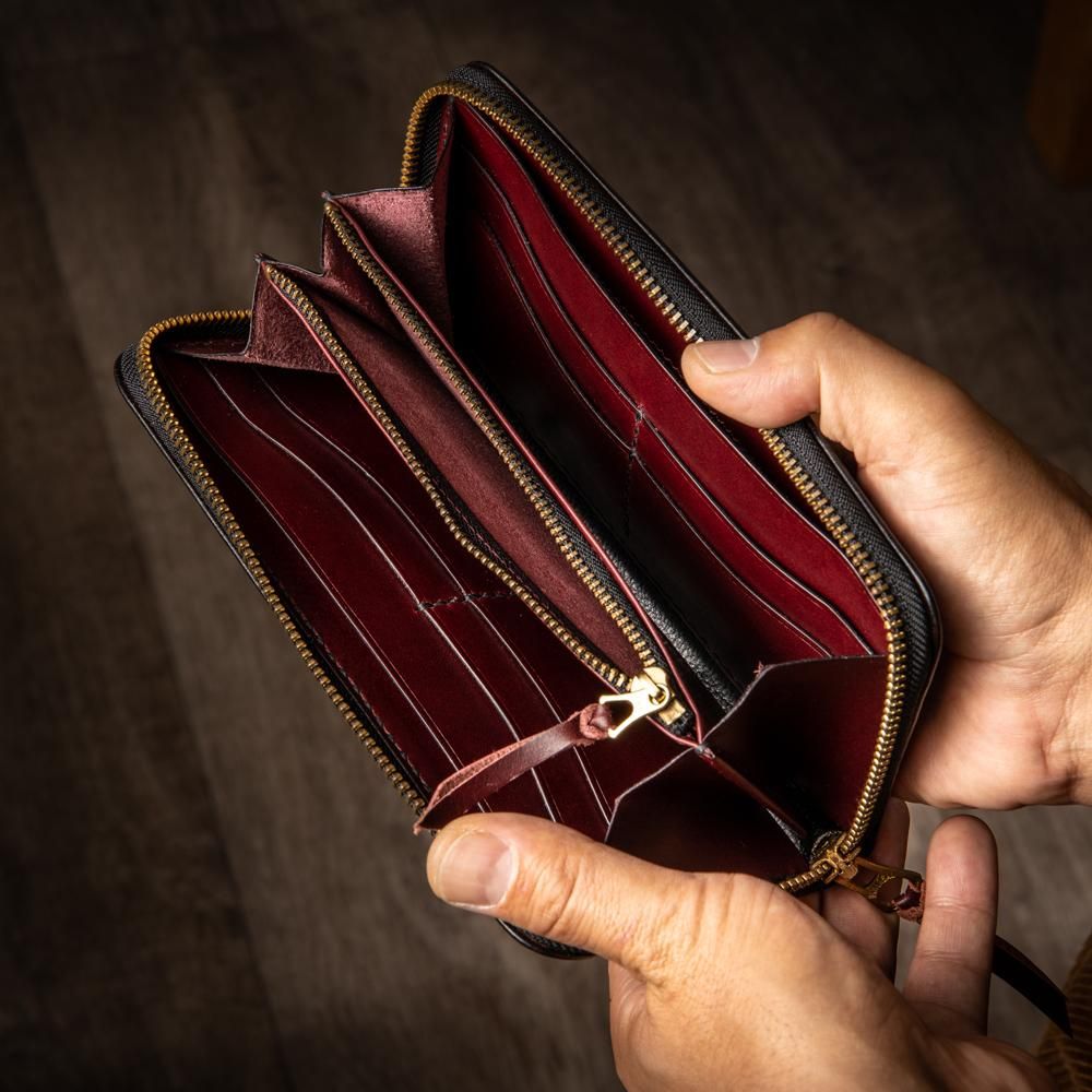 GF-LZIP1 ROUND ZIP BASKET LONG WALLET (PLATE TYPE) - Guilty