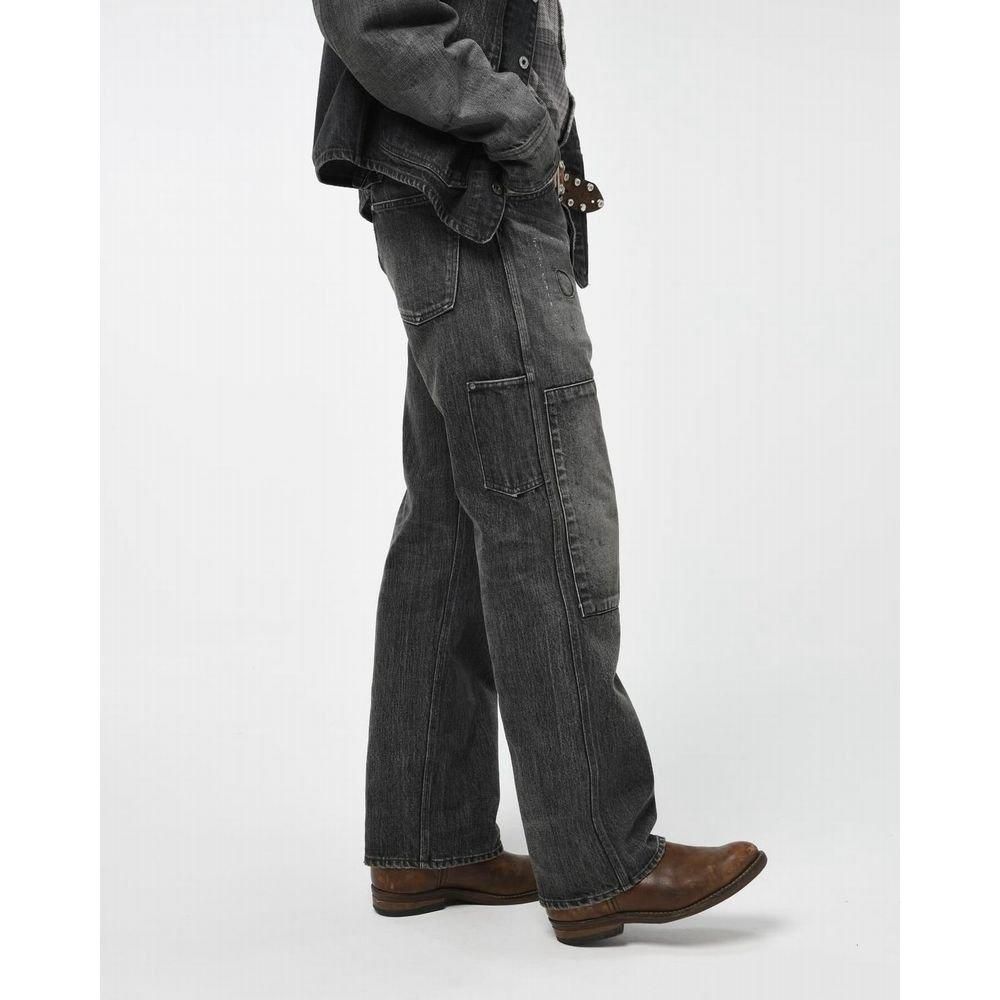 BOWWOW「30S BLACK DENIM PANTS REPAIRED - デニムパンツ」 - Mate-N-Raw