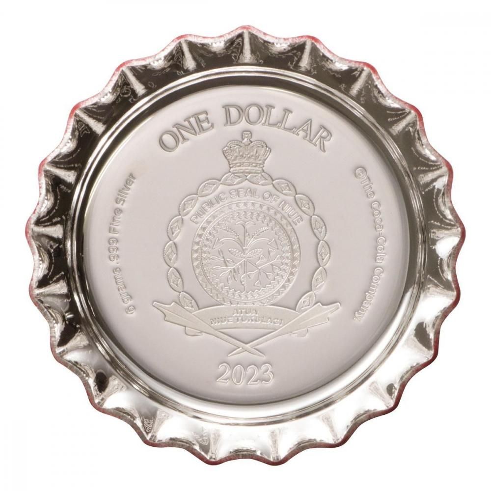 ニウエ2023年 1ドル銀貨 コカコーラボトルキャップ 缶ケース入