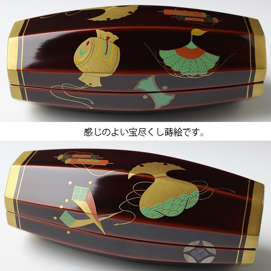 中村宗悦 溜塗 宝尽 蒔絵 ぶりぶり香合 共箱 香合 茶道具 【k3474