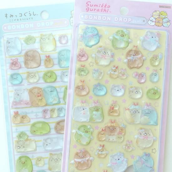 ネコポス対応】ボンボンドロップシール すみっコぐらし ブルー