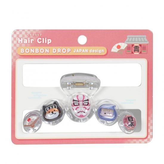 和柄 ボンボンドロップヘアクリップ（5列） 日本 - クーリア