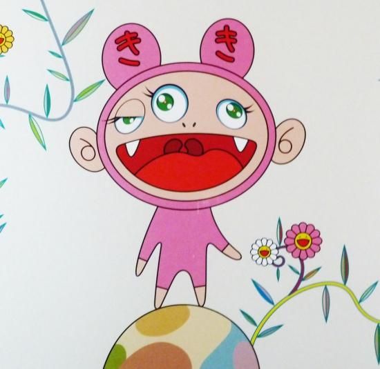 村上隆「Kiki With Moss」絵画 額付 版画 - ギャラリーボヤージュ