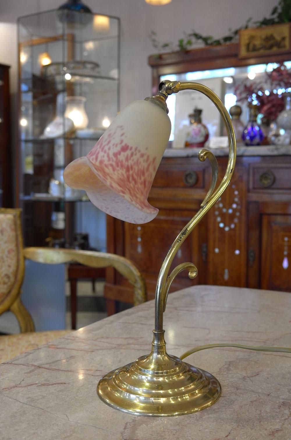 フランスヴィンテージ照明】スワン型テーブルランプ ローズピンク