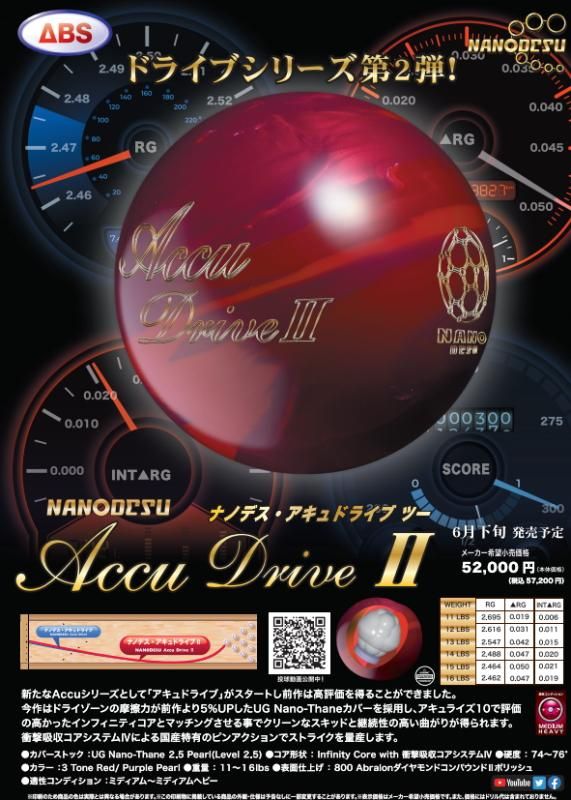 ドライブシリーズ第2弾！】ABS ナノデス アキュドライブ2 - ボウリング