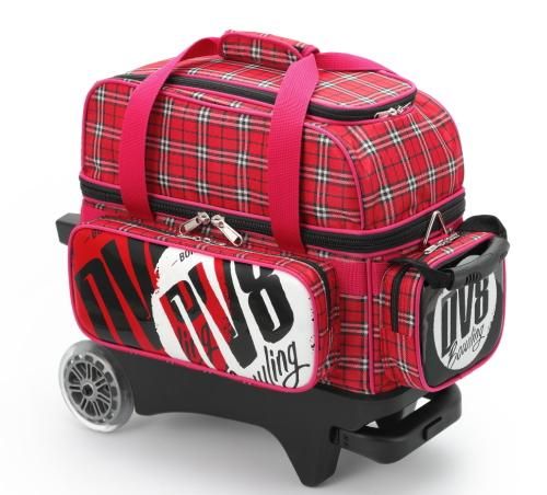 BD180 ダブルローラー＜DV8チェック柄＞レッド ボウリングバッグ
