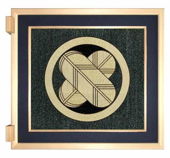 和紙の温り＝「丸に違い鷹の羽」／2本組／LED・檜枠