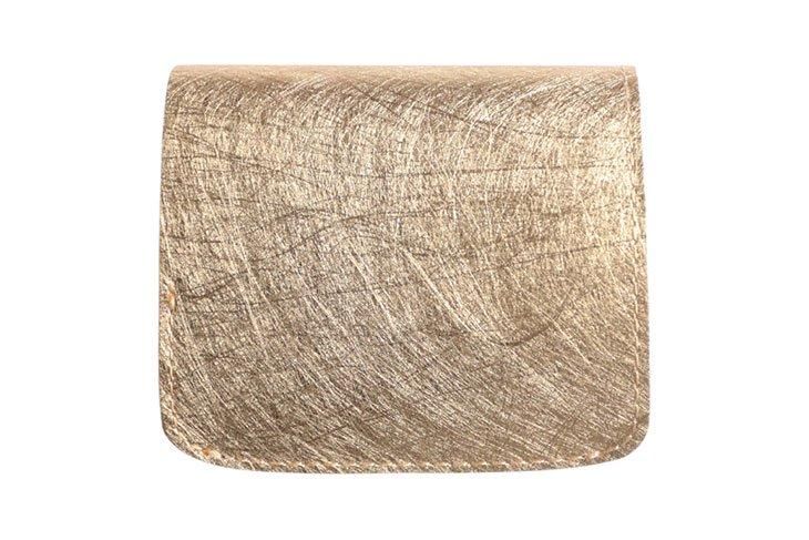 小さい財布 小さいふ。「コンチャ ミモザゴールド」金 JAPANレザー